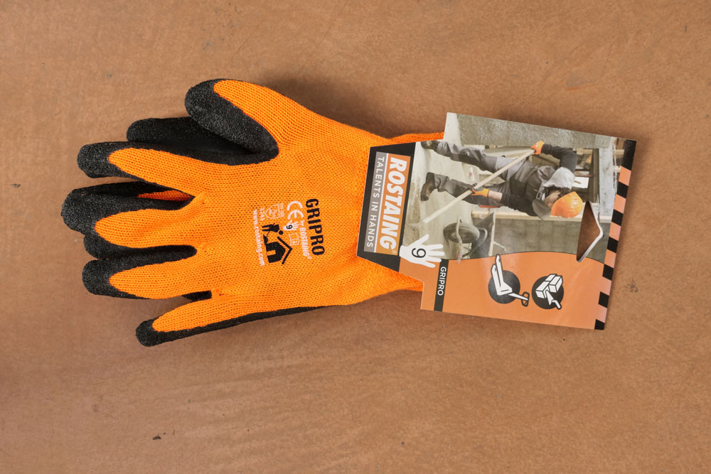 Gants manutention maçonnerie menuiserie orange ROSTAING GRIPRO Taille 8