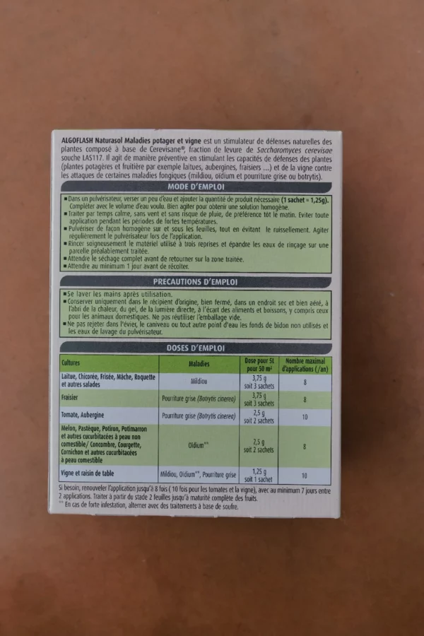 Maladies potager vigne 25g - Algoflash Naturasol (3) - Produits - Jardi Pradel - Jardinerie et fleuriste à Bagnères-de-Luchon (31)